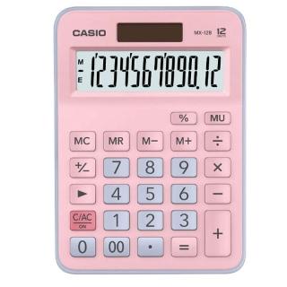 【CASIO 卡西歐】12位元商務系列撞色設計計算機-藍X粉紅(MX-12B-PKLB)