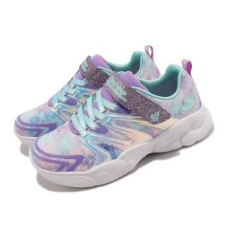 【SKECHERS】童鞋 Unicorn Storm 藍 紫 銀 獨角獸 小朋友 魔鬼氈 中童 閃亮 運動鞋(302210LLVAQ)