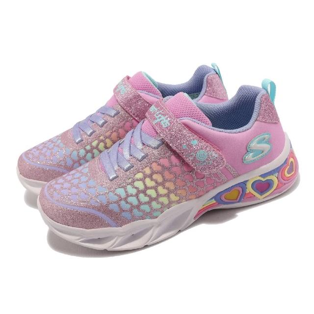 【SKECHERS】童鞋 S Lights-Sweetheart Light 中童 粉紅 燈鞋 發光 愛心 小朋友(302312LPKMT)