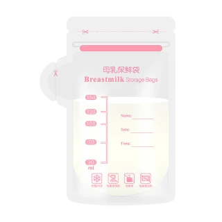 【JoyNa】3袋共90片入-母乳儲存袋 加厚保鮮袋(密封夾鏈袋.獨立出奶口.加贈筆x3)
