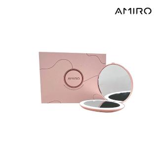 【AMIRO】LED燈 隨身化妝鏡 粉色(隨身鏡 情人節禮物 新年禮物)