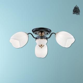 【必登堡】苡菲半吸頂燈 3燈 B333394(吸頂燈/現代/簡約/經典/古典/花玻/美術燈)