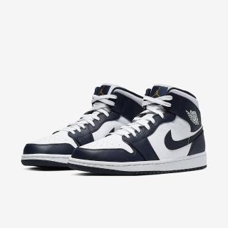 【nike 耐吉】air jordan 1 mid obsidian 男鞋 白深藍(554724-174)