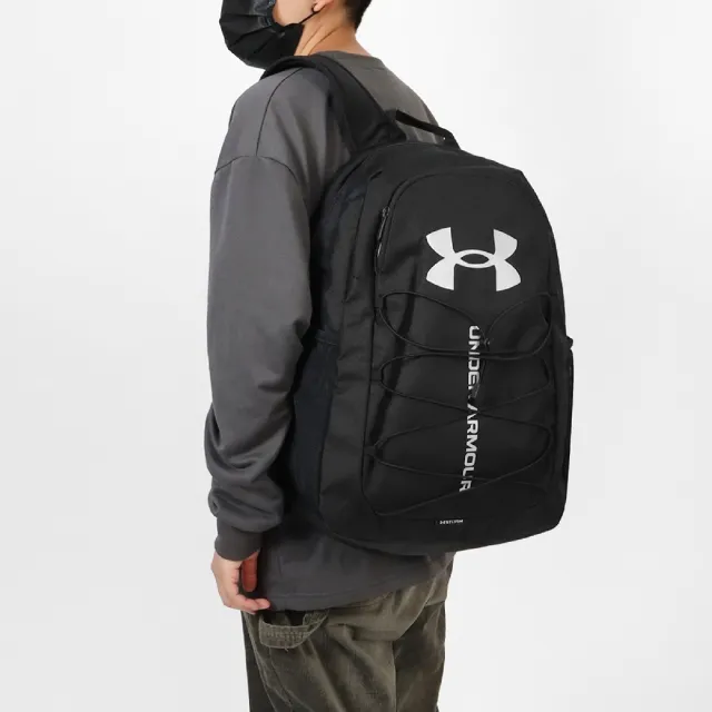 【UNDER ARMOUR】後背包 Hustle Sporte 黑 筆電包 15吋 防潑水 包包 雙肩背 書包 大容量(1364181001)