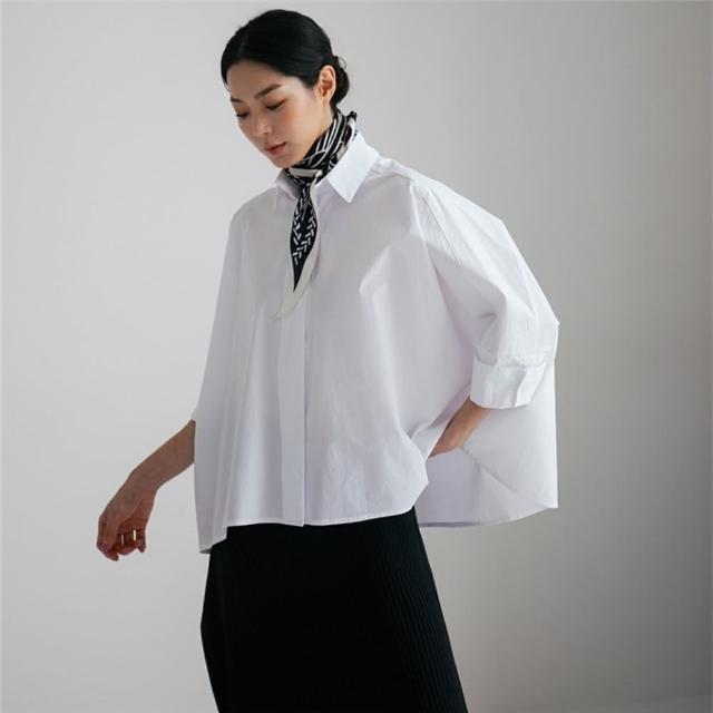 【巴黎精品】現貨+預購 襯衫長袖上衣(時尚學院風寬鬆蝙蝠袖女裝a1au48)