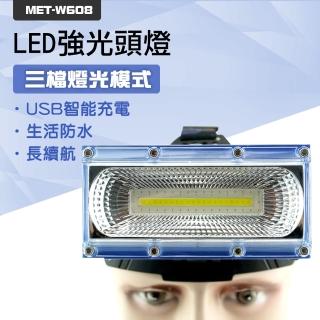 185-W608 藍色LED頭燈 強光超亮頭戴式頭燈 釣魚燈 頭頂照 多功能工作燈 工地燈 登山頭燈 修車頭燈 充電頭燈