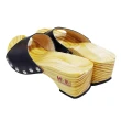 【MMHH】防滑橡膠大底 健康真皮手工木製涼鞋 - 黑色(維持良好走路姿勢 挺拔您背部脊椎 越穿越健康)