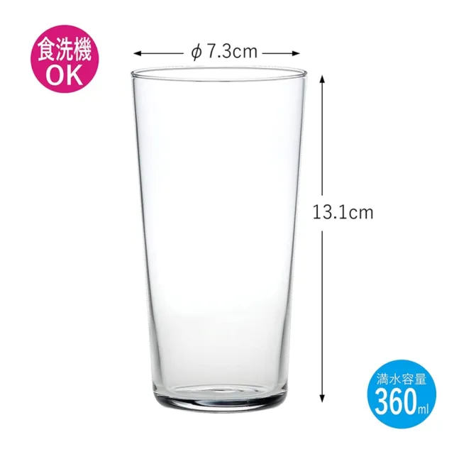 【TOYO SASAKI】東洋佐佐木 日本製薄型玻璃對杯組360ml(G101-T292)