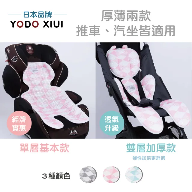 【YODO XIUI】透氣輕薄款推車墊涼蓆座墊(水洗墊 嬰兒推車座墊 安全座椅墊 汽座 提籃)