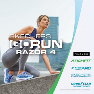 【skechers】女鞋 競速跑鞋系列 go run razor 4(172075peri)