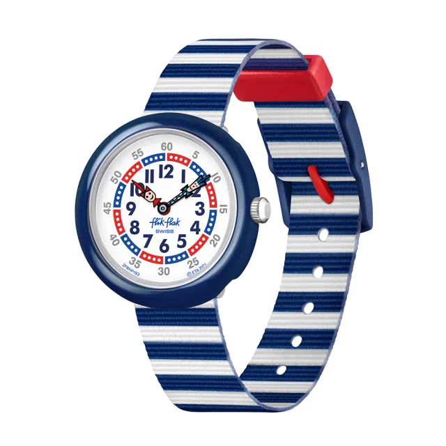 【Flik Flak】兒童手錶 小小水手 LITTLE BOAT 兒童錶 編織錶帶 瑞士錶 錶(31.85mm)