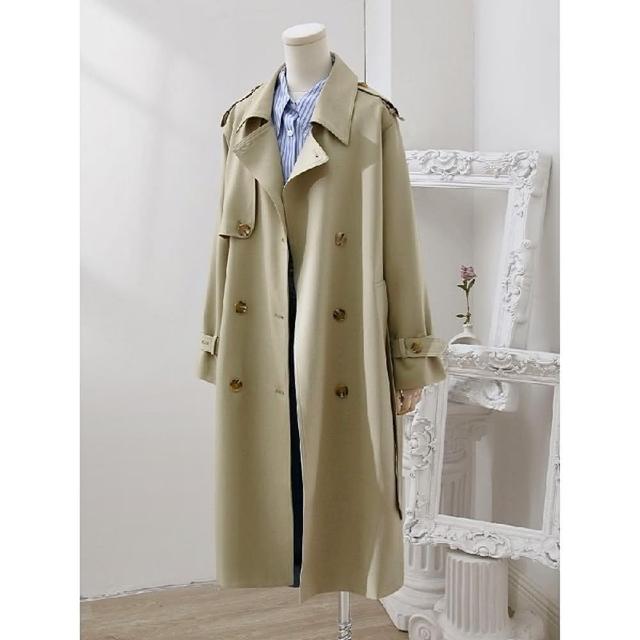 【巴黎精品】現貨+預購 風衣外套長款大衣(寬鬆雙排扣百搭休閒女外套a1au29)