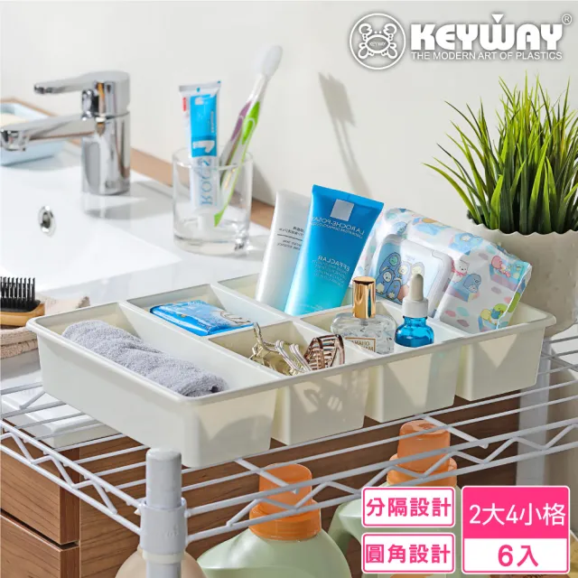 【KEYWAY 聯府】妮娜綜合6格收納盒-6入(分隔 置物盒 MIT台灣製造)