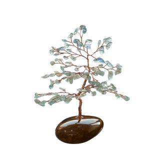 【金玉滿堂】開運海藍寶招財樹(水晶擺件)