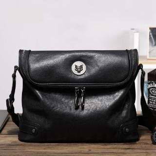 【米蘭精品】現貨+預購 真牛皮側揹包真皮革單肩揹包托特包手提包隨身男包包(大容量時尚斜背男包包74ee27)