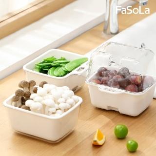 【FaSoLa】迷你雙層瀝水籃 果菜盆 保鮮盒