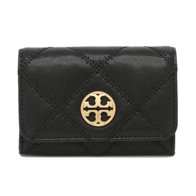 TORY BURCH 菱格紋皮革零錢包