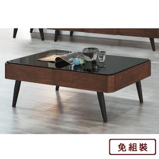 【AS 雅司設計】藍儂黑玻大茶几-130×70×42cm