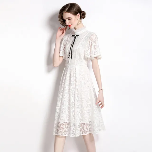 【M2M】玩美衣櫃白色蕾絲洋裝法式夢幻連身裙S-2XL