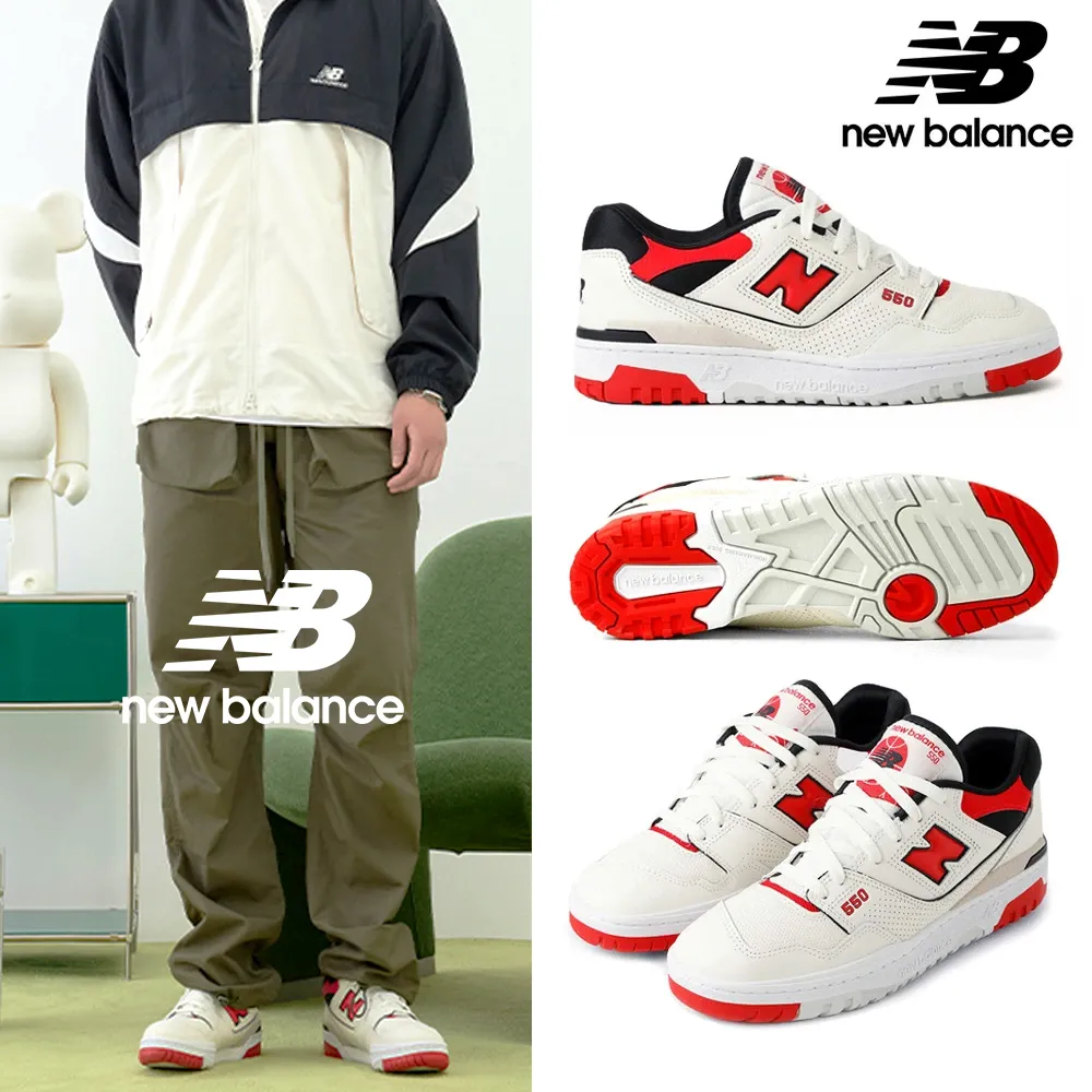 NEW BALANCE】NB 運動鞋/復古鞋_中性_白紅色_BB550VTB-D - momo購物網