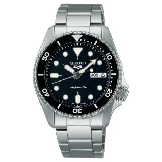 【SEIKO 精工】5 Sports 水鬼復古潮流運動機械錶-黑x銀/38mm(SRPK29K1/4R36-14B0D)