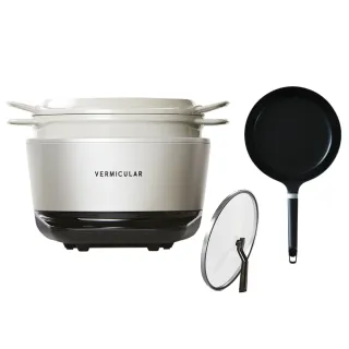 【Vermicular】IH琺瑯鑄鐵電子鍋+26CM烤箱適用鑄鐵鋁柄平底鍋+蓋(鑄鐵鍋 電子鍋 舒肥 平底鍋 肉食主義)