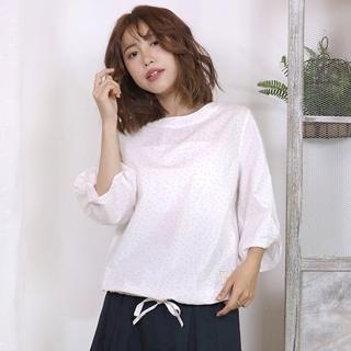 【Hana Mokuba】花木馬日系女裝七分袖點點圖案上衣(上衣)