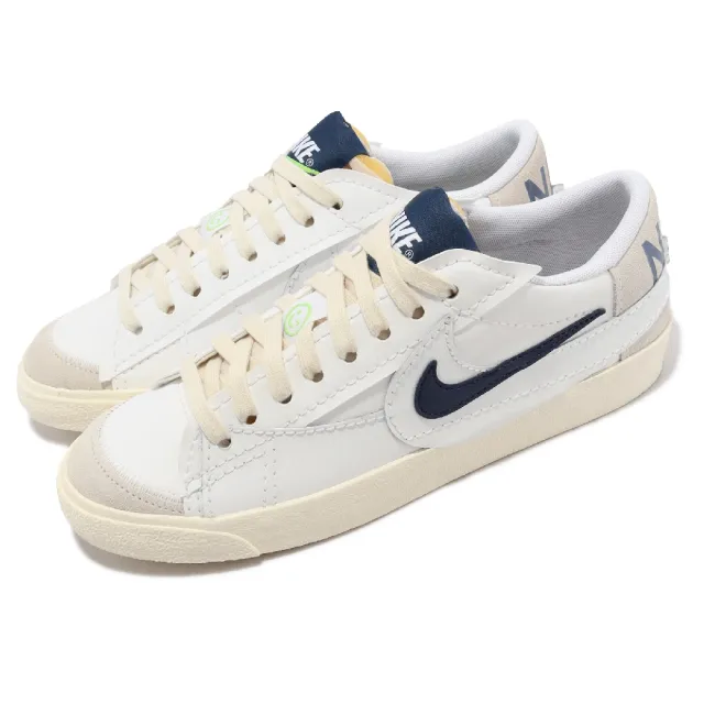 NIKE 耐吉】休閒鞋Blazer Low 77 Jumbo SE 白藍雙勾男鞋女鞋低筒情侶鞋