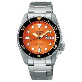 【SEIKO 精工】5 Sports 水鬼復古潮流運動機械錶-橘x銀/38mm(SRPK35K1/4R36-14B0L)