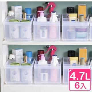【KEYWAY 聯府】Fine隔板整理盒4.7L 附輪-6入(收納盒 桌上收納 分隔廚房收納 LF2004)
