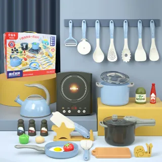 【Beiqiduo】兒童過家家玩具套裝 仿真廚房寶寶做飯玩具 電磁爐電飯鍋玩具