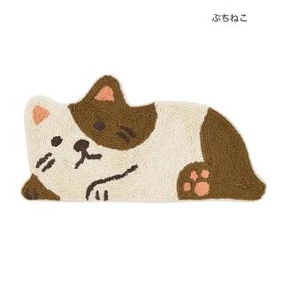 【日本TOMO】日本空運頂級高含棉趴趴咖啡貓吸水腳踏墊(療癒系可愛小動物/浴室地墊/臥室地毯/貓咪)
