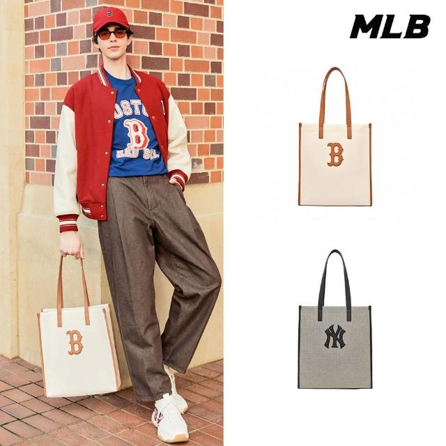MLB 帆布直式肩背方包 紅襪 洋基隊 3AORM033N-兩款任選