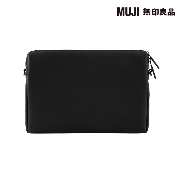 【MUJI 無印良品】自由組合收納包/長方形.薄型/黑(黑色/22*15*2.7cm)