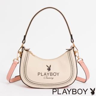 【PLAYBOY】肩揹包附長短背帶 Viva+系列(粉色)