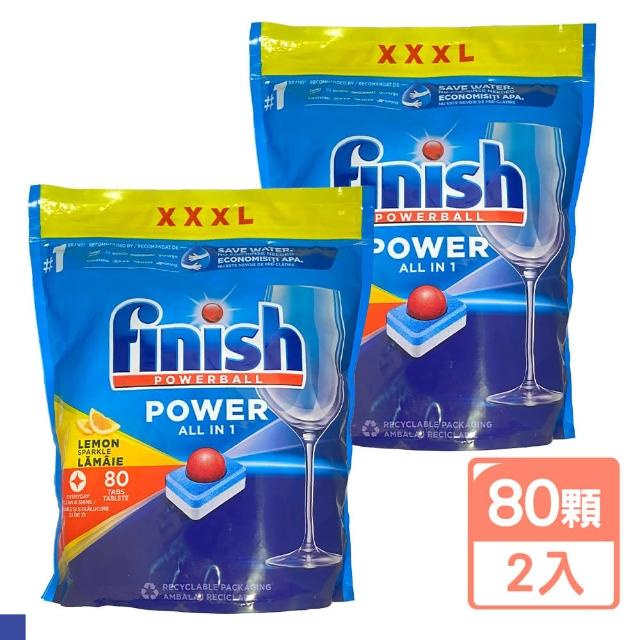 【Finish】ALL IN 1 檸檬洗碗錠 80顆袋 XXXL 2入組(洗碗機專用 平行輸入)