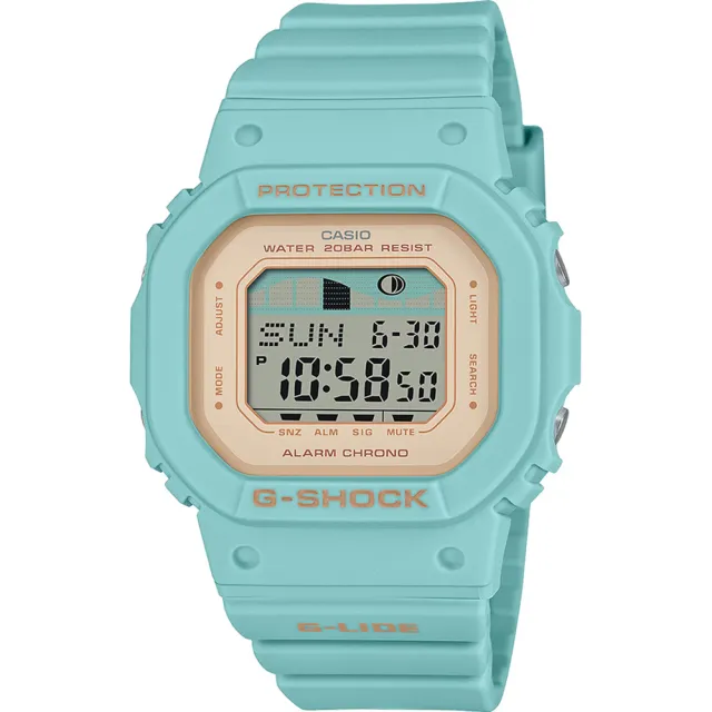 【CASIO 卡西歐】G-SHOCK ITZY 禮志配戴款 G-LIDE 衝浪潮汐女錶手錶 畢業禮物(GLX-S5600-3)