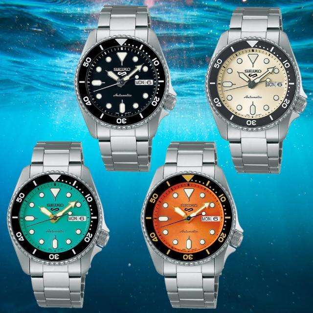 【SEIKO 精工】5 Sports系列 Lineup 復古色系 潛水機械腕錶 女王節 禮物 推薦(4款可選)