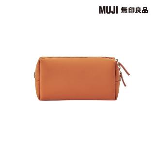 【MUJI 無印良品】自由組合收納包/長方形.小.厚型/橘(橘色/8.5*17*8.5cm)