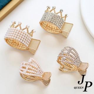 【Jpqueen】精品珍珠環水鑽馬尾固定夾(5款可選)