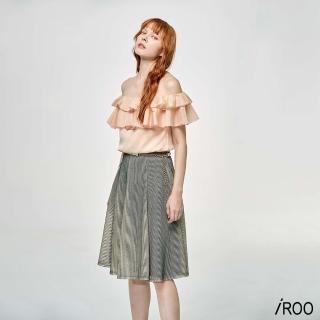 【iROO】氣質荷葉邊飾上衣