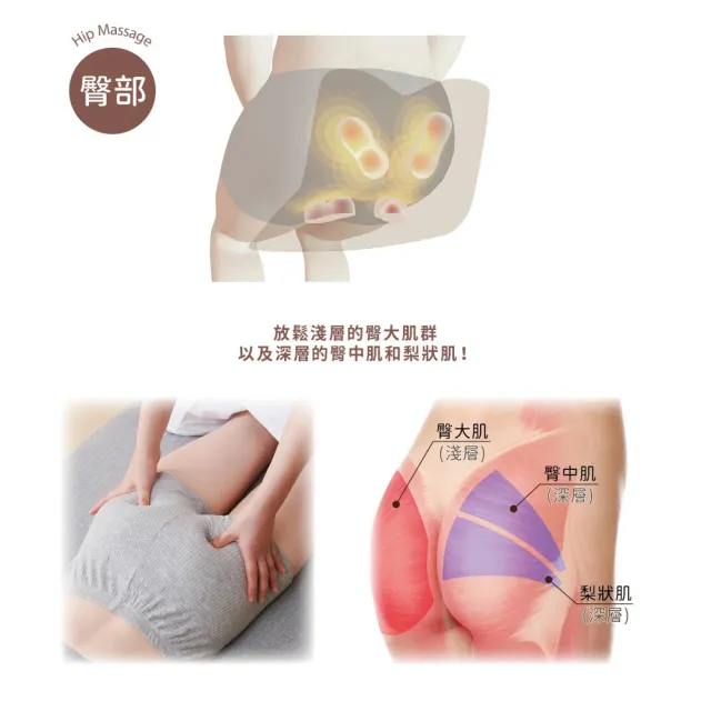 【台隆手創館】ATEX LOURDES V型溫感指壓按摩椅墊-煙燻灰/奶霜杏 AX-HPL368(按摩枕)
