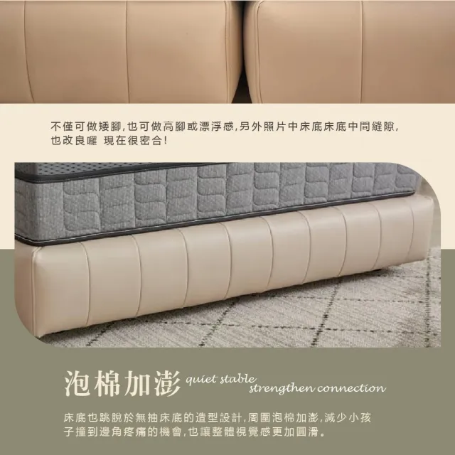 【皓品-好品推薦】5尺菠蘿 無抽床組(德國舒柔皮、標準雙人)