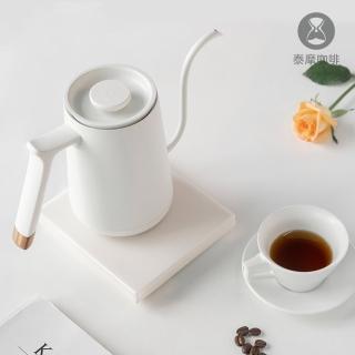【TIMEMORE 泰摩】溫控壺濾紙組合 魚SMART溫控手沖壺600ml白色細嘴+日製濾紙01*200張(熱水壺 快煮壺)