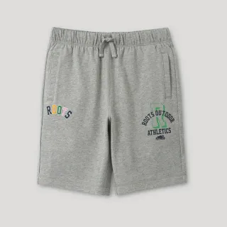 【Roots】Roots大童-戶外玩家系列 LOGO設計五分休閒短褲(灰色)