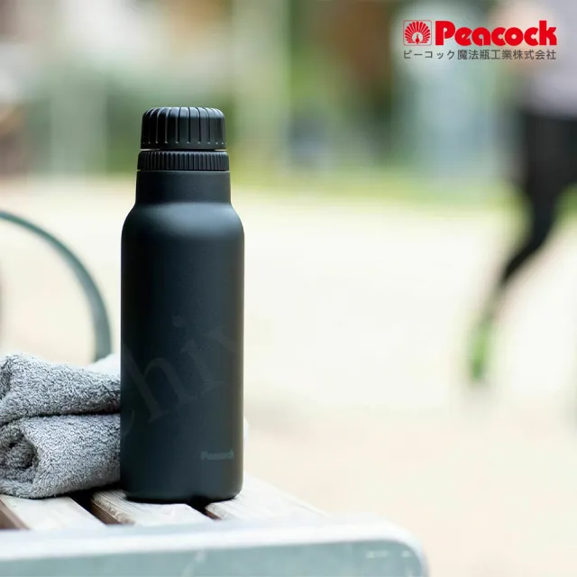 【Peacock 日本孔雀】氣泡水 汽水 碳酸飲料 專用 316不鏽鋼保溫杯600ML-湖水藍(抗菌加工)(保溫瓶)