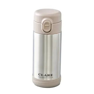 【CLARE 可蕾爾】316不鏽鋼陶瓷彈跳保溫杯 銀色 350cc(保溫杯、陶瓷保溫、彈跳瓶)(保溫瓶)