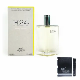 【Hermes 愛馬仕】H24 男性淡香水 100ml贈萬寶龍傳奇經典男性淡香水針管(國際航空版)