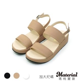 【MATERIAL 瑪特麗歐】女鞋 涼鞋 MIT加大尺碼雙橫帶厚底涼鞋 TG928(涼鞋)