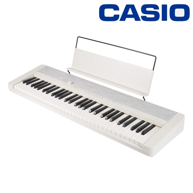 【CASIO 卡西歐】時尚風標準61鍵電子琴 白色款 / 有觸鍵感應 / 公司貨保固(CT-S1)